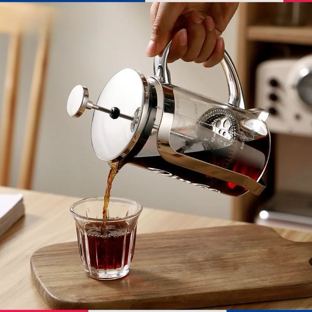Elegant glass tea brewing set with removable stainless infuser for single-serve cold brew in fridge